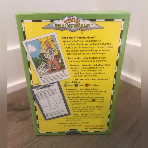 New and Sealed Binary Arts Visual Brain Storms The Smart Thinking Game - Picture 2 of 2